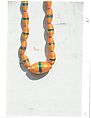 Necklace of 26 oval cylinders, Beeswax and straw, Songhay